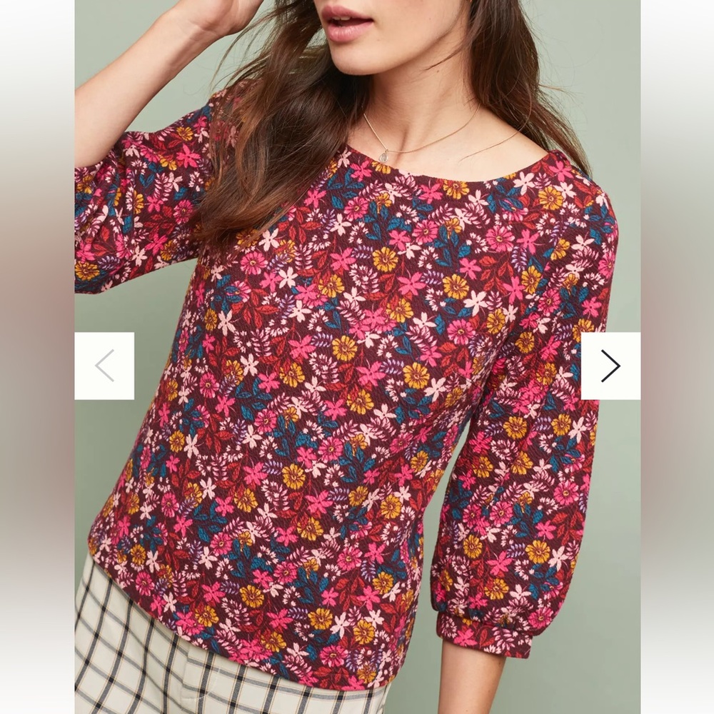 NEW Anthropologie Maeve Decatur Printed Top